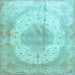 Square Medallion Light Blue Traditional Rug, tr92lblu