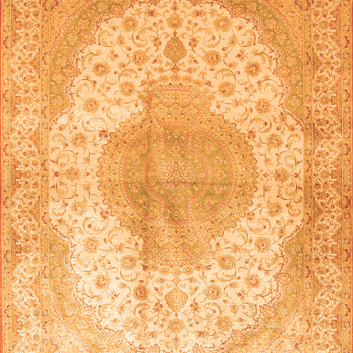 Serging Thickness of Machine Washable Medallion Orange Traditional Area Rugs, wshtr92org