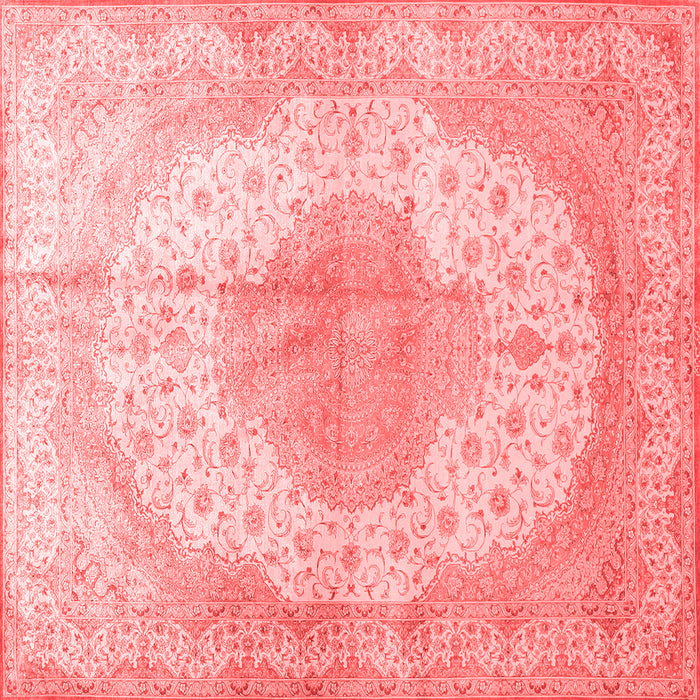 Machine Washable Medallion Red Traditional Rug, wshtr92red