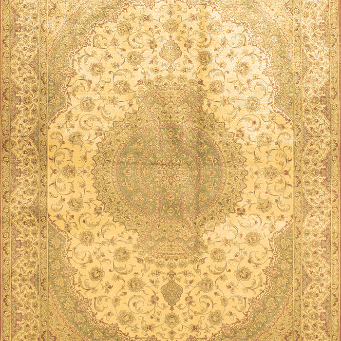 Machine Washable Medallion Brown Traditional Rug, wshtr92brn