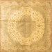 Square Medallion Brown Traditional Rug, tr92brn