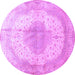 Round Medallion Purple Traditional Rug, tr92pur