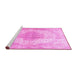 Sideview of Machine Washable Medallion Pink Traditional Rug, wshtr92pnk