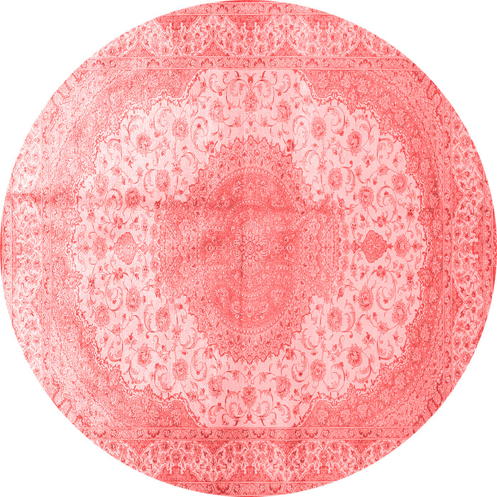 Machine Washable Medallion Red Traditional Rug, wshtr92red