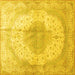 Square Medallion Yellow Traditional Rug, tr92yw