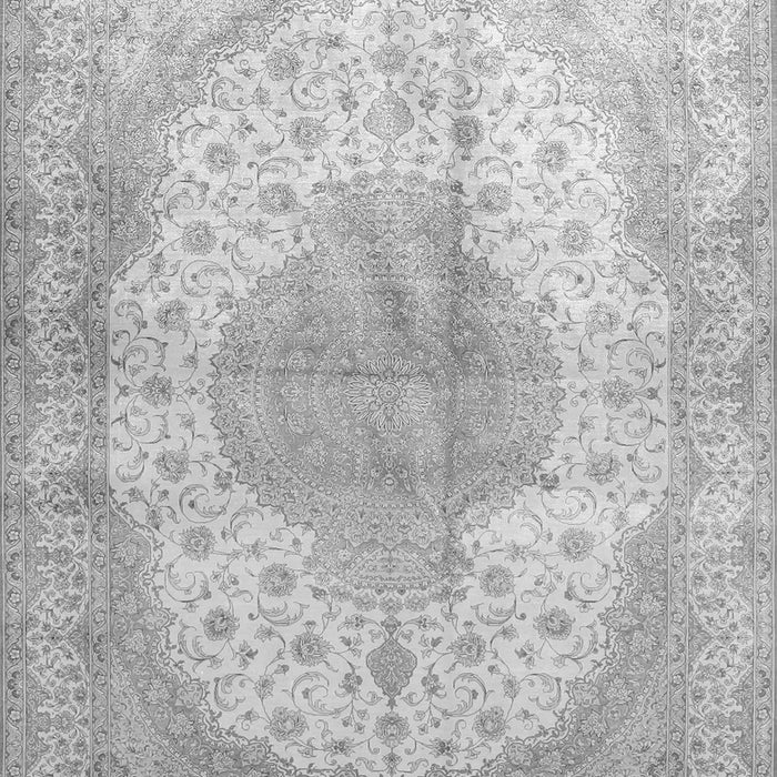 Serging Thickness of Machine Washable Medallion Gray Traditional Rug, wshtr92gry