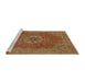 Sideview of Machine Washable Traditional Mahogany Brown Rug, wshtr93