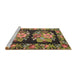 Sideview of Machine Washable Traditional Caramel Brown Rug, wshtr930