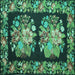 Square Medallion Turquoise French Rug, tr930turq