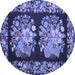 Round Medallion Blue French Rug, tr930blu