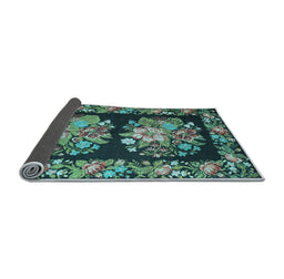 Sideview of Medallion Light Blue French Rug, tr930lblu