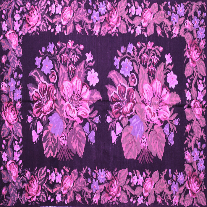 Square Medallion Purple French Rug, tr930pur