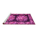 Sideview of Machine Washable Medallion Pink French Rug, wshtr930pnk