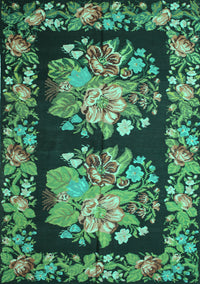 Medallion Turquoise French Rug, tr930turq