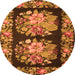 Square Medallion Orange French Rug, tr930org