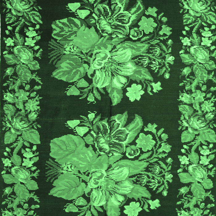 Medallion Emerald Green French Rug, tr930emgrn