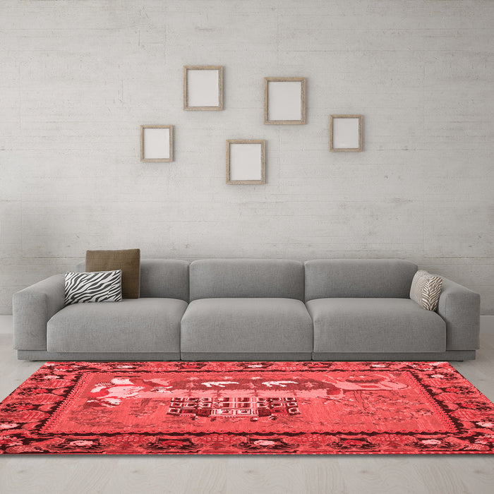 French Red Washable Rugs