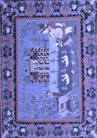 Medallion Blue French Rug, tr931blu