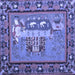 Square Medallion Blue French Rug, tr931blu