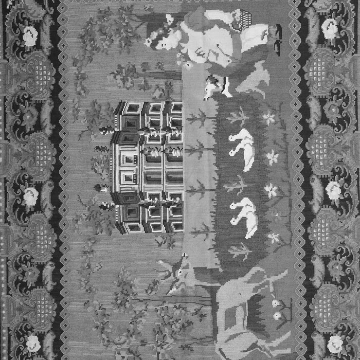 Serging Thickness of Machine Washable Medallion Gray French Rug, wshtr931gry