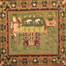 Square Medallion Brown French Rug, tr931brn