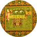 Round Medallion Yellow French Rug, tr931yw