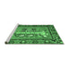 Sideview of Machine Washable Medallion Emerald Green French Area Rugs, wshtr931emgrn