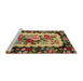 Sideview of Machine Washable Traditional Red Brown Rug, wshtr932