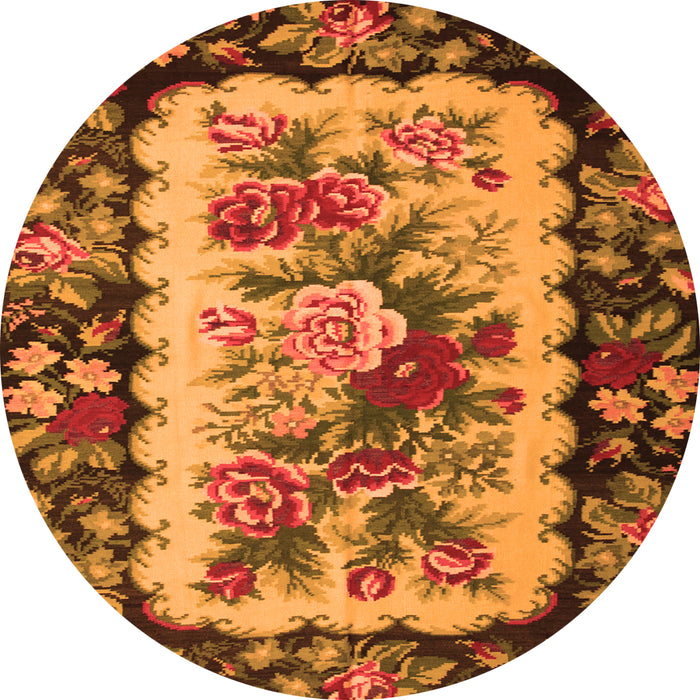 Machine Washable Persian Orange Traditional Area Rugs, wshtr932org