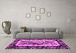 Machine Washable Persian Purple Traditional Area Rugs in a Living Room, wshtr932pur
