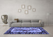 Machine Washable Persian Blue Traditional Rug in a Living Room, wshtr932blu