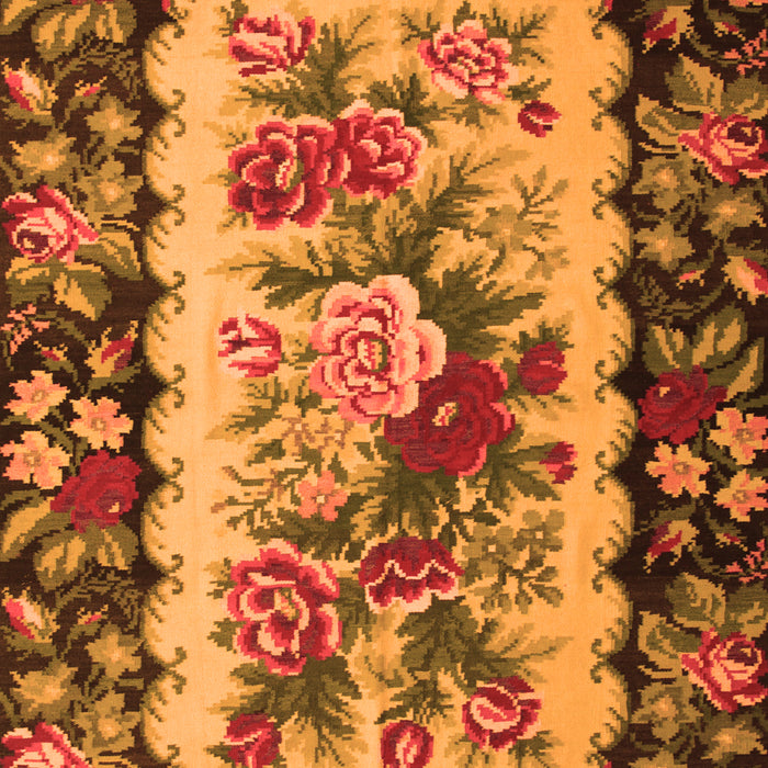 Serging Thickness of Machine Washable Persian Orange Traditional Area Rugs, wshtr932org