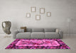 Machine Washable Persian Pink Traditional Rug in a Living Room, wshtr932pnk