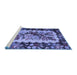 Sideview of Machine Washable Persian Blue Traditional Rug, wshtr932blu