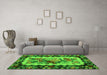 Machine Washable Persian Green Traditional Area Rugs in a Living Room,, wshtr932grn