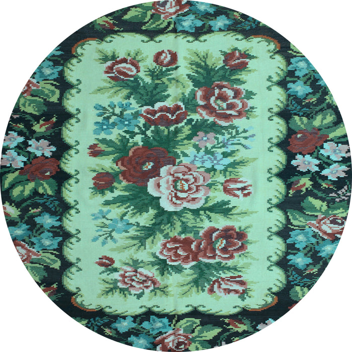 Round Persian Light Blue Traditional Rug, tr932lblu