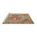 Sideview of Machine Washable Traditional Red Rug, wshtr933