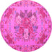 Round Medallion Pink French Rug, tr933pnk