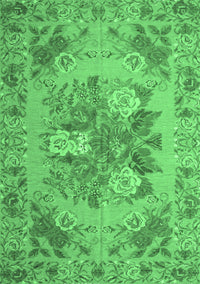 Medallion Emerald Green French Rug, tr933emgrn