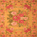 Serging Thickness of Medallion Orange French Rug, tr933org