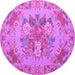 Round Medallion Purple French Rug, tr933pur