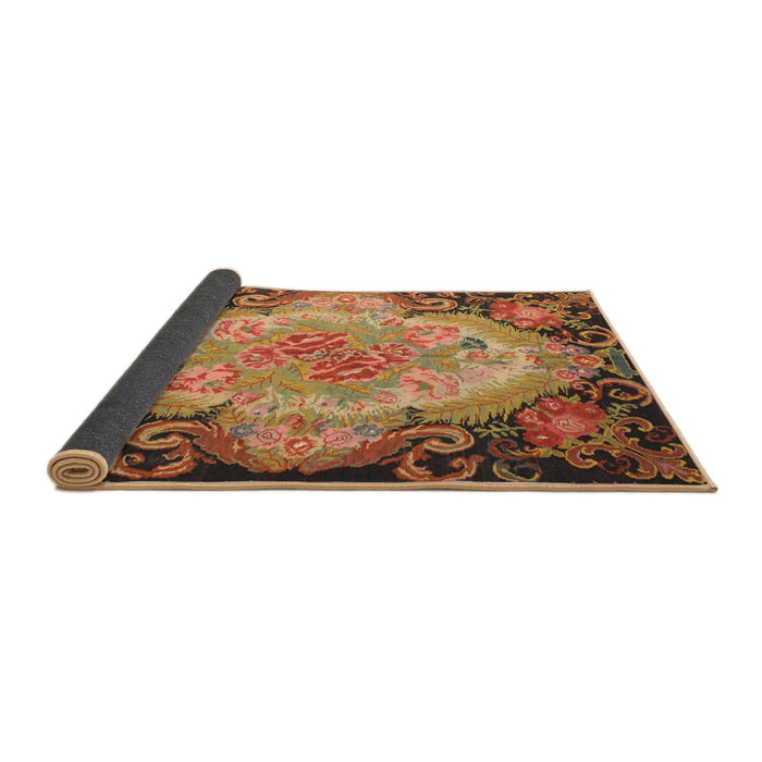 Sideview of Traditional Gold Medallion Rug, tr934