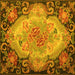 Square Medallion Yellow French Rug, tr934yw