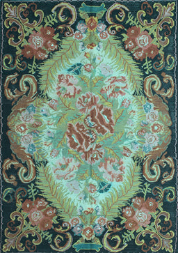 Medallion Light Blue French Rug, tr934lblu