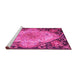 Sideview of Machine Washable Medallion Pink French Rug, wshtr934pnk