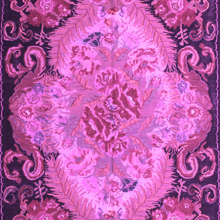 Machine Washable Medallion Purple French Area Rugs, wshtr934pur