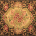 Square Medallion Brown French Rug, tr934brn