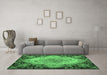 Machine Washable Medallion Emerald Green French Area Rugs in a Living Room,, wshtr934emgrn