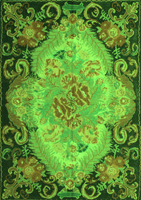 Medallion Green French Rug, tr934grn