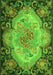 Medallion Green French Rug, tr934grn